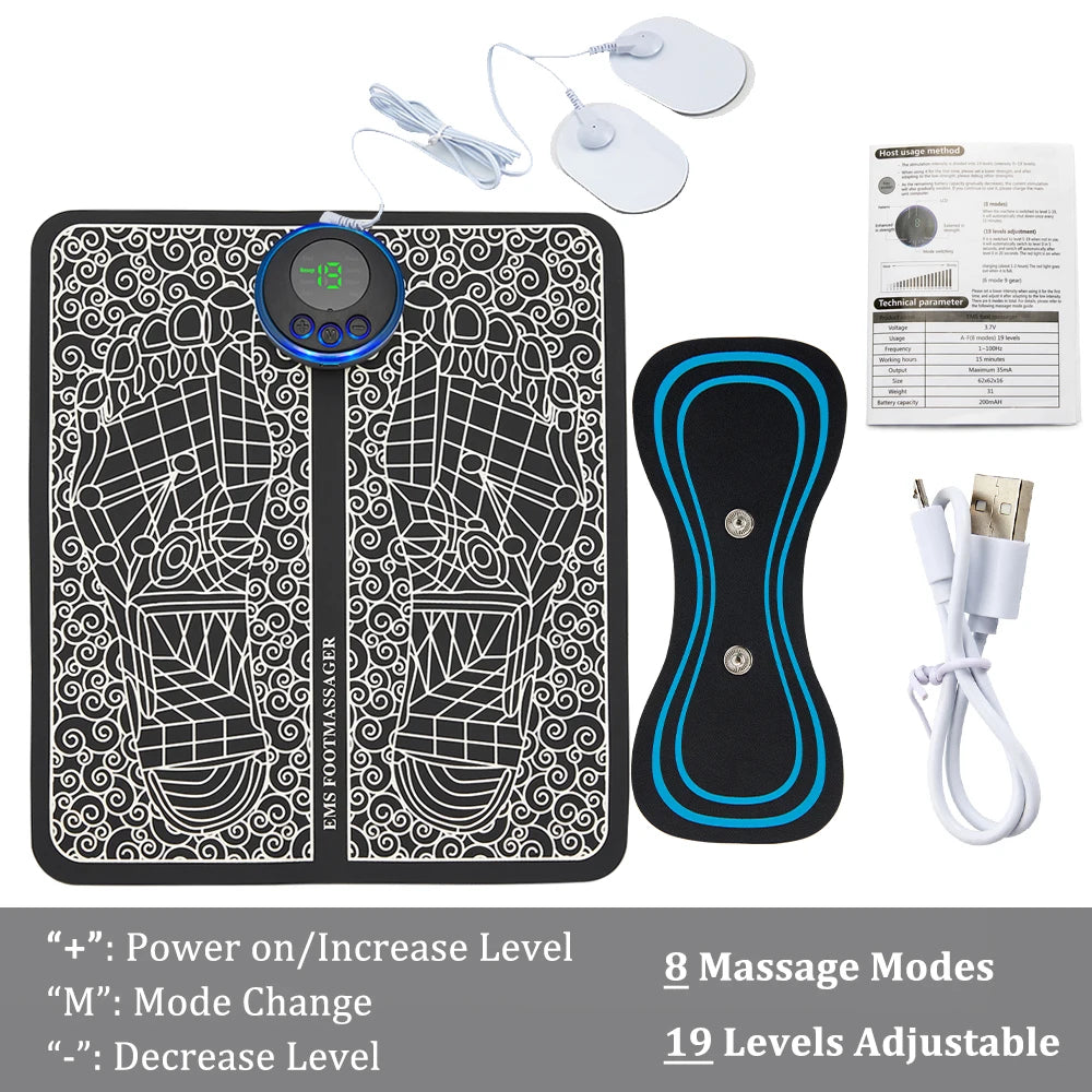EMS Foot Massager Mat | Electric Muscle Stimulator for Relaxation & Recovery