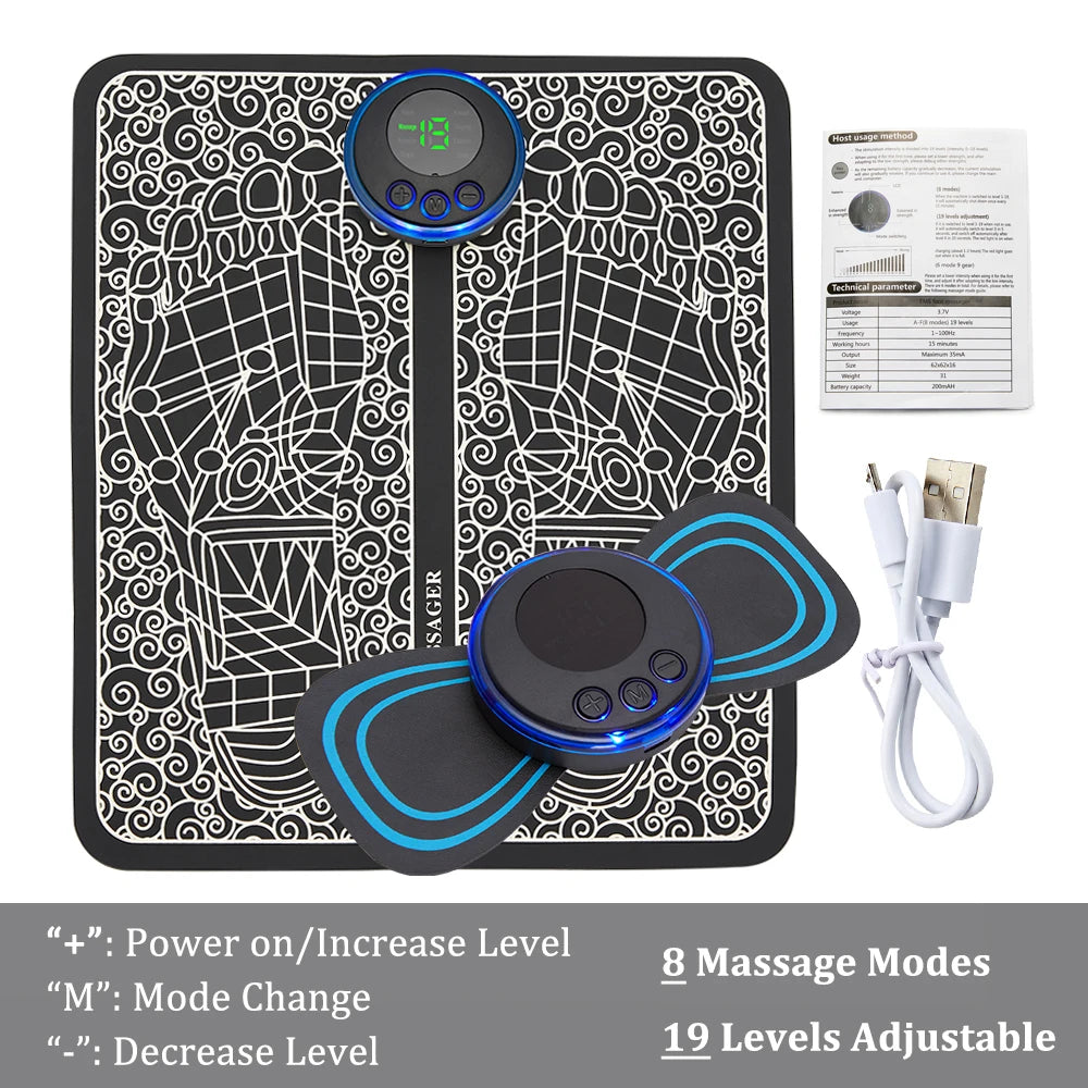 EMS Foot Massager Mat | Electric Muscle Stimulator for Relaxation & Recovery