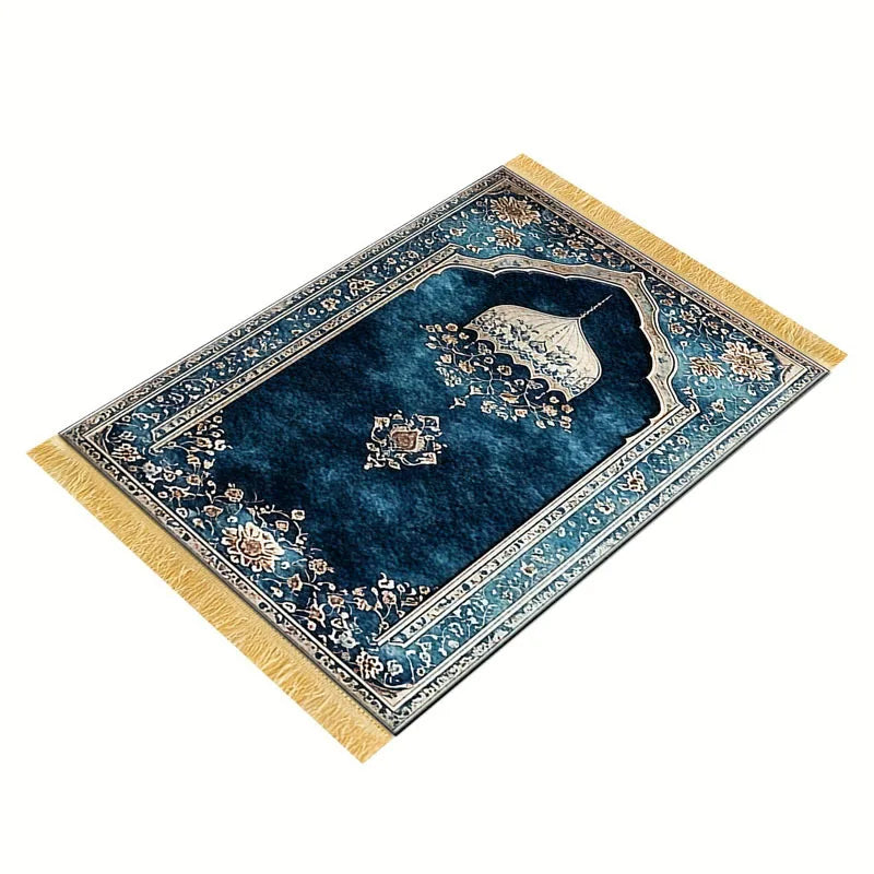 Elegant Islamic Prayer Mat | Soft Non-Slip Muslim Prayer Rug