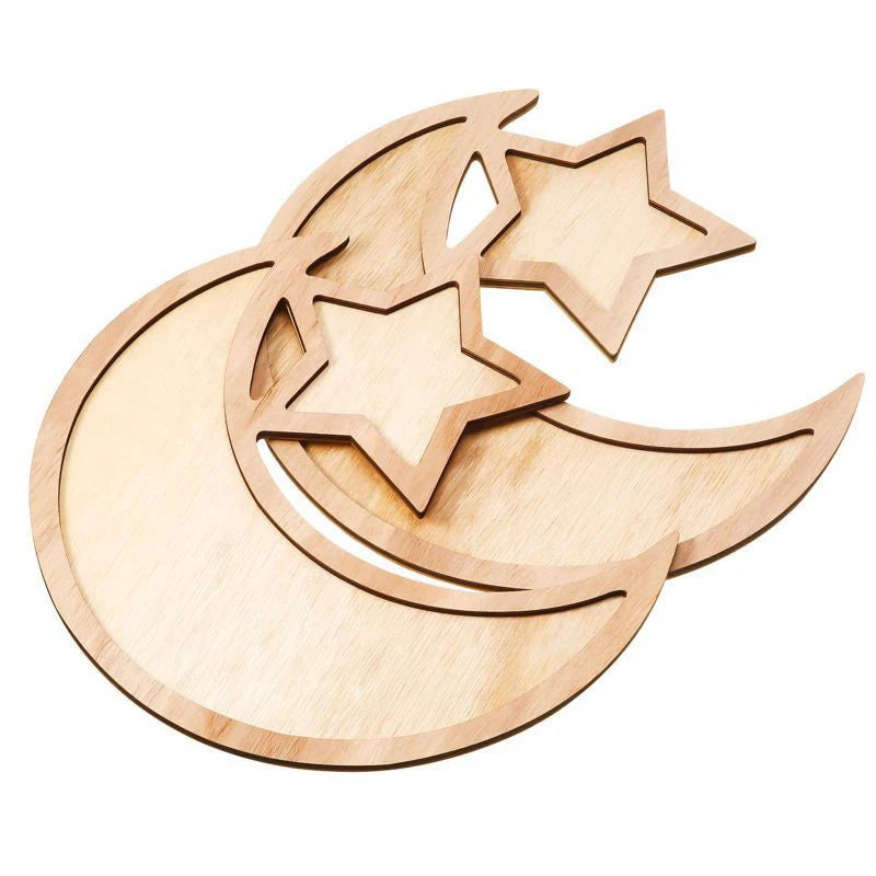 Ramadan Crescent Moon Serving Tray | Elegant Iftar Dessert & Fruit Tray