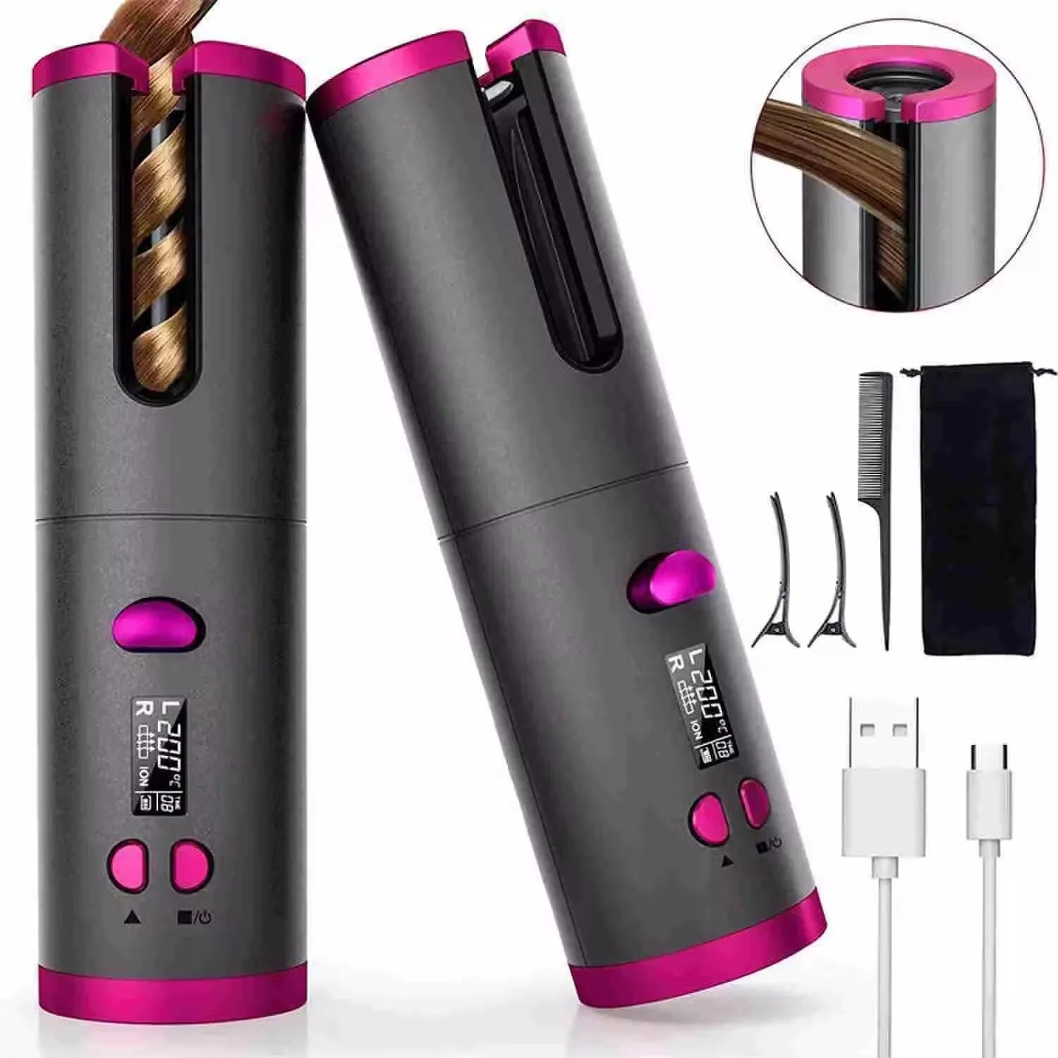 Cordless Automatic Hair Curler | Fast Heat Rechargeable Styling Tool