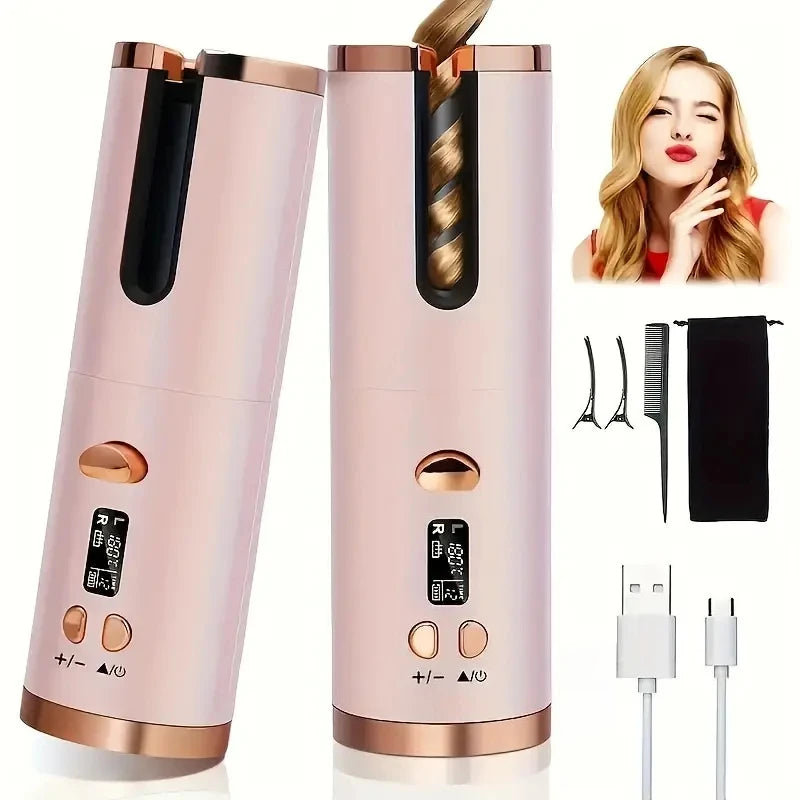 Cordless Automatic Hair Curler | Fast Heat Rechargeable Styling Tool