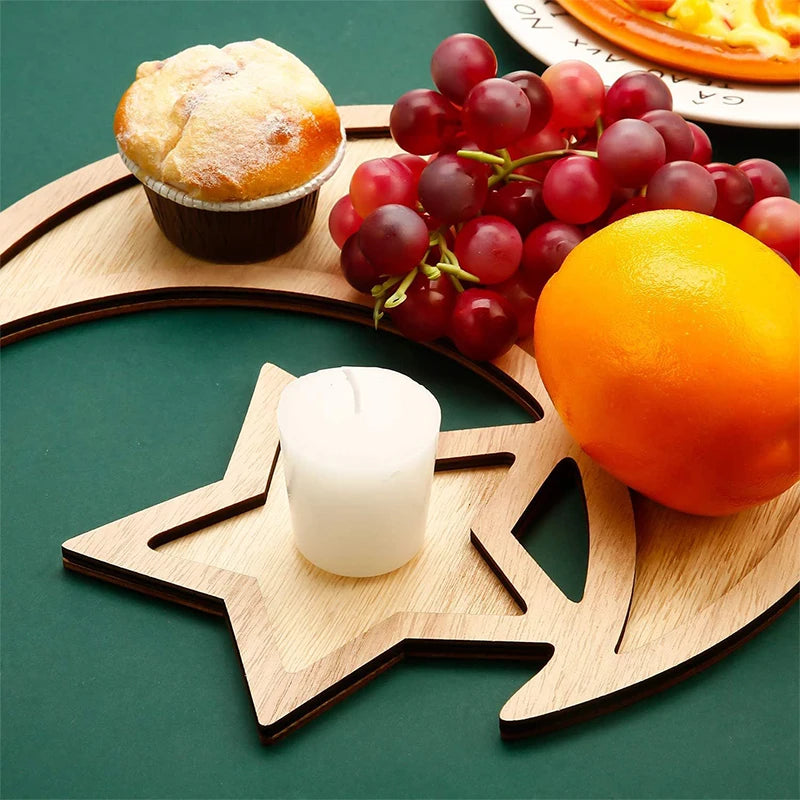 Ramadan Crescent Moon Serving Tray | Elegant Iftar Dessert & Fruit Tray