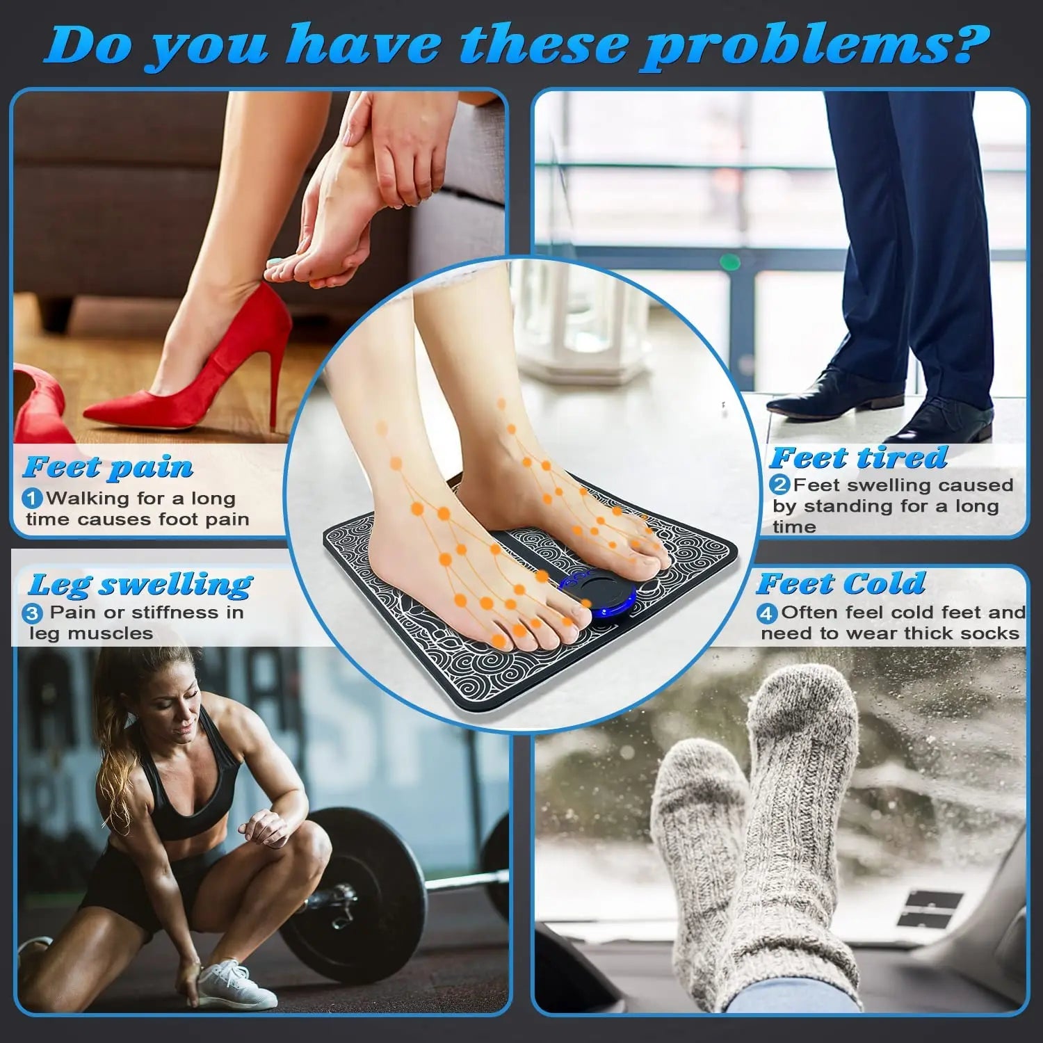 EMS Foot Massager Mat | Electric Muscle Stimulator for Relaxation & Recovery