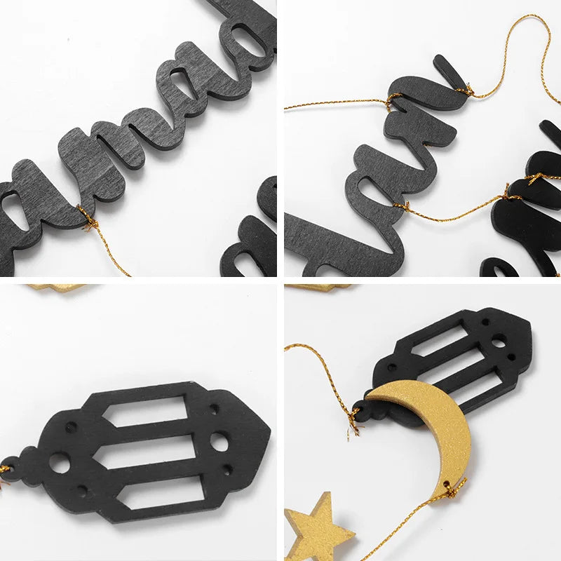 Ramadan Kareem Wooden Hanging Wall Decor | Elegant Eid Home Decoration