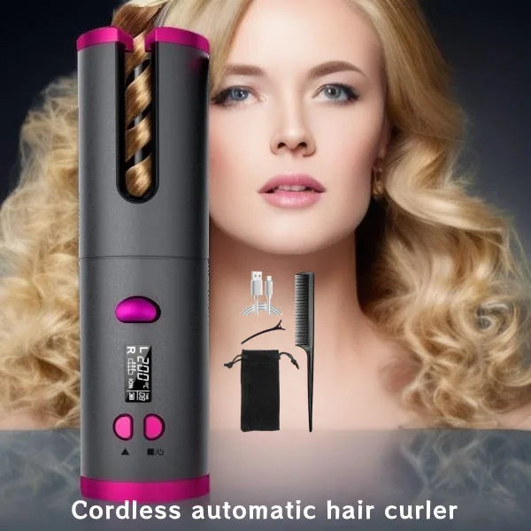Cordless Automatic Hair Curler | Fast Heat Rechargeable Styling Tool