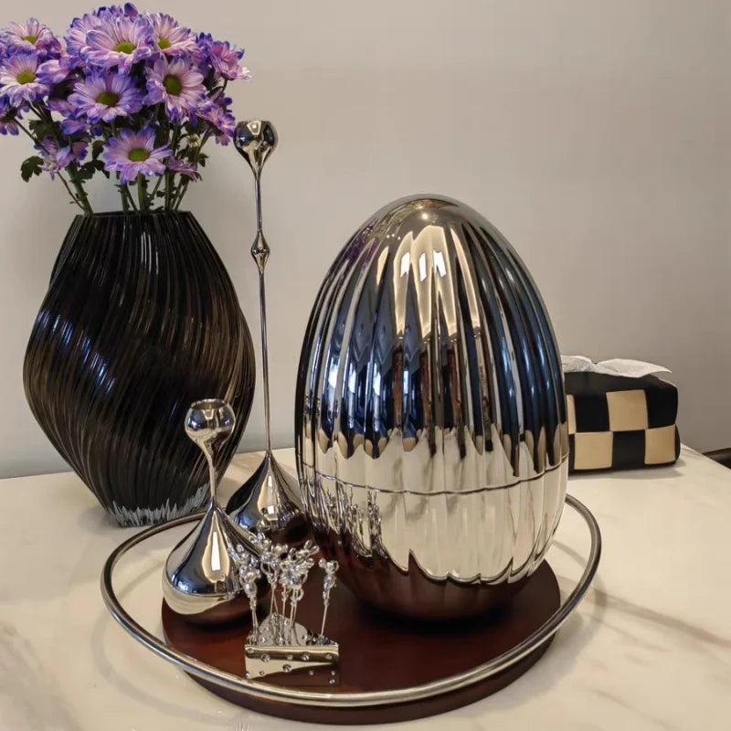 Elegant Silver Candle Holder Set | Modern Minimalist Table Decor